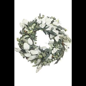 Bethlehem Lights 24" Illuminated Eucalyptus & Olive Wreath Green
